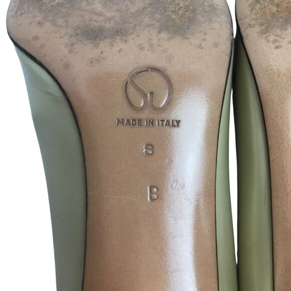 St. John Cynthia Daytime Womens 8B Leather Gold Heel  Pumps Tan Made In Italy - Picture 12 of 14